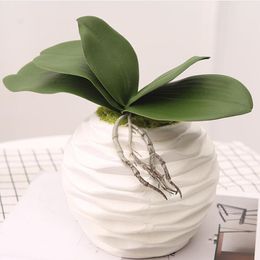 Decorative Flowers & Wreaths 1 Piece 5 6 Leaves Artificial Plant Leaf Flower Decoration Orchid Real Touch Plants