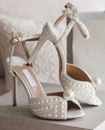 Chaussures Sandales Saint Sacora Élégantes Saint-Sacora Sandales pour femmes Pompes avec perles Embellissement Luxe Populaire Marque Lady Dress Heel Heels UE35-43