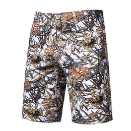 New Summer Printed Beach Shorts Men 100% Cotton Casual Men's Shorts High Quality Brand Clothing Fashion Male Short Pants X0601