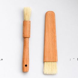 Wooden Kitchen Oil Brushes Basting Brush Wood Handle BBQ Grill Pastry Brush Baking Cooking Tool Butter Sauce Brush Bakeware RRA10400