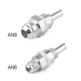 An6-5/16 or AN8-3/8 Aluminium Hose Barb Fuel Tank Fitting Silver Replacement Fittings Connector Car