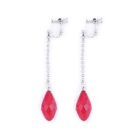 Earrings Anime Cosplay Red Teardrop Crystal Drop Earrings Unisex