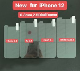 1000PCS 9H 2.5D Tempered Glass Screen Protector for iPhone 12 Mini 12 Pro Max free DHL