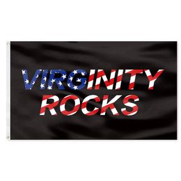 Virginity Rocks Flags Banners 3X5FT 100D Polyester Hot Design 150x90cm Fast Shipping Vivid Colour With Brass Grommets