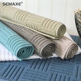 SEMAXE Carpet Shower High Quality Bathroom Floor Mats Non-slip Cotton Kitchen 50x80cm White Rug 220301