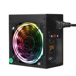 800W PC Power Supply RGB LED 12CM Silent Cooling Fan ATX 12V 24Pin Desktop Computer PCI SATA for AMD Intel