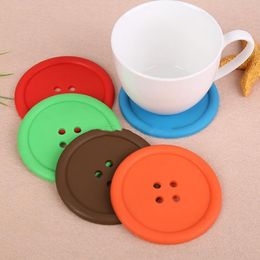 Silicone Button Cup Cushion Holder Drink Tableware Coaster Mat Pads Cute Colourful Kitchen Dinner Home Decor HHA3733