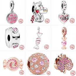 2022 charme de bonbons pandora 2021 Candy Love Série rose DIY Beads étincelants Fit Pandora Charm 925 Bracelet Argent DIY Femmes Bijoux Cadeau