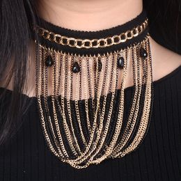 Pearls Chokers Necklaces & Pendants Beads Long Chain Tassel Choker Collar Statement Pendant Chunky Necklaces Gothic Jewelry