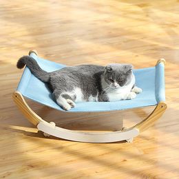 small dog house beds UK - Cat Beds & Furniture Pet Lounger Bed Wood Hammock For House Puppy Mat Hanging Cats Basket Small Dog Soft Sofa Window Warm Product