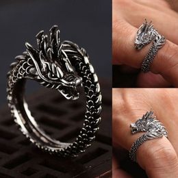 Cool Opening Rings Men Women Jewellery Adjustable Sterling Dragon Ring Good Gifts Alloy Animal Metal Unisex Gothic Punk Ring