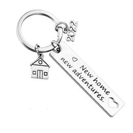Home New Adventures Keychains Letters Key ring Housewarming Gift 2022