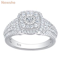 she Solid 925 Sterling Silver Halo Round Cut Engagement Ring For Women Classic Wedding Jewelry AAAAA Cubic Zircons BR1091 211217