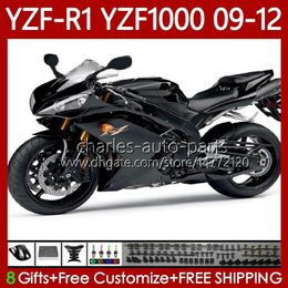 OEM Bodywork For YAMAHA YZF R1 1000 CC YZF1000 YZF-R1 2009 2010 2011 2012 MOTO Bodys 92No.89 YZF-1000 YZF R 1 1000CC 2009-2012 YZFR1 09 10 11 12 Fairing Kit Matte black