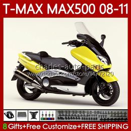 Motorcycle Body For YAMAHA T-MAX500 TMAX-500 MAX-500 T 08-11 Light yellow Bodywork 107No.31 TMAX MAX 500 TMAX500 MAX500 08 09 10 11 XP500 2008 2009 2010 2011 Fairings