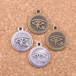 67pcs Antique Silver Plated Bronze Plated Eye of Horus Charms Pendant DIY Necklace Bracelet Bangle Findings 15mm
