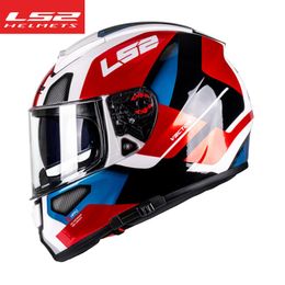 -Casques de moto LS2 FF397 Vecteur Evo Fibre Verre Full Face Casque Homme Femmes Racing Double Shields Capacete Casco Moto