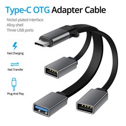 USB 3.0 Type C OTG Cable To 3 USB A Hub Extension Cord Splitter Adapter For Flash Drive Disc Mouse Phone Data Reader