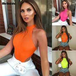 Women Bodycon Slim Fitness Workout Sleeveless Clubwear Rompers Jumpsuits Off Shoulder Halter Solid Summer Bodysuit Outwear Tops Y0927