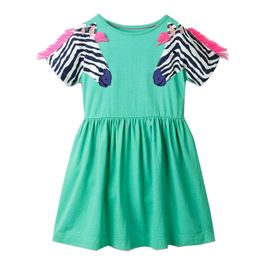Jumping Meters Baby Girls Dress with Embroidery Cotton Princess Dress Kids Costume Baby Girl Clothes Toddler Dresses Robe Fille Q0716