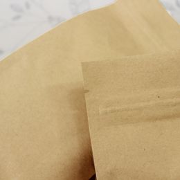 Kraft Paper Eight Edge Sealing Bags, Zip zipper Brown Aluminum Foil Thicken Packaging Coffee,Nut,Grain Food Package Pouches 6 sizes