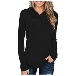 Women's Hoodies & Sweatshirts Zipper Women Pullove Sweetshirt Solid Casual Long Sleeve Drawstring Pullover Sweatshirt Coat Simple And Comfor