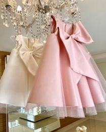 Baby Girl Princess Dresses for Baptism 1st Birthday Party and Wedding Evening Gown Pageant Big bow kid Clothes For Little Girls Q0716