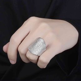 Luxurious 925 Sterling Silver Gemstone Ring Shining 146pcs Simulated Diamond Rings for Woman Cocktail jewelry gift