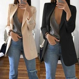 2023 neue Ankunft Frauen Damen Langarm Strickjacke Dünne Jacken Anzug Mantel Arbeit Jacke Casual Mid Mantel Revers