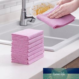 1PC Microfiber Thickening Oil Free Dishcloth Kitchen Cleaning Towel Household Scouring Pad Tableware Rag Washing Towel