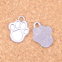 52pcs Antique Silver Plated Bronze Plated dog paw Charms Pendant DIY Necklace Bracelet Bangle Findings 22*17mm