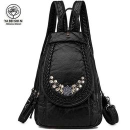 High Quality Leather Bagpack Women Backpack Fashion School Bags For Teenage Girls Casual Small Shoulder Bags Mochila Feminina Y1105