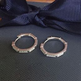 Hoop & Huggie Baoyocn Brand 925 Sterling Silver Geometric Octagonal Earrings Micro Cubic Zirconia Stone Women Fashion Party Jewellery