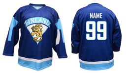 Team Finland Ice Hockey Jersey Men's Embroidery Stitched Customise any number and name Jerseys