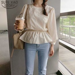 Blusas Mujer De Moda Spring Autumn Casual Solid Sweet Long Sleeve Women Blouses and Tops Women Shirts Office Lady 6877 50 210527