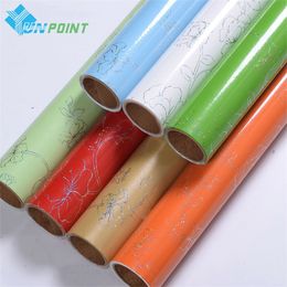 3M/5M Thick Laser Flower Pattern Wallpaper Roll Old Furniture PVC Self Adhesive Decorative Film Kitchen Cabinet DIY Wall Sticker 210310