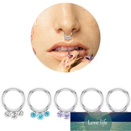 Alloy Hoop Ring Nose Fake Piercing Septum Clicker Numbers Hanger For Women Body Jewelry Gift