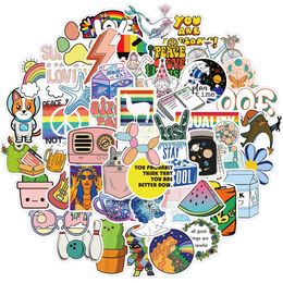 50pcs/Lot Wholesale 2 Style Cartoon Stickers Waterproof Sticker For Skateboard Laptop Luggage Bicycle Decal Kids Gifts