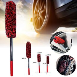 Auto Wheel Hub Flexible Long Handle Premium Wool Rim es Soft Fibre Car Tyre Cleaning Brush