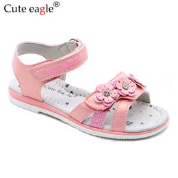 Girls Sandals Brand Sandals Child Summer Cut-outs Rubber Leather School Sport Shoes Breathable Open Toe Casual Sandals Girls New 210226