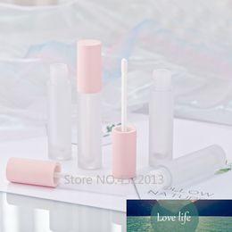 High Grade Empty Plastic Frosted Lip Gloss Tube with Pink Cap, Beauty Makeup Lipstick Refillable Bottle,Portable Lip Oil Package