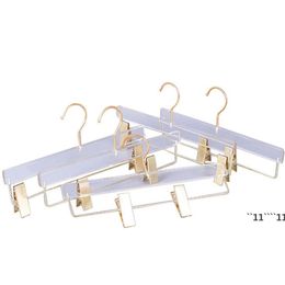 Transparent Acrylic Hanger High-end Pants Skirts Hanger Rack with Golden Clips Clear Display Stand LLD13648