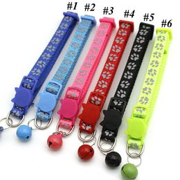 Pet Dog Collars Reflect Light With Bell Adjustable Cute Lovely Safety Collar Dogs GrassCollar Neck Strap pets Supplies WLL17