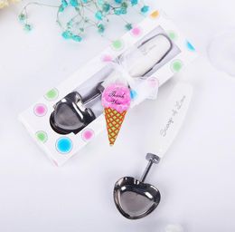 200pcs Wedding Gift Scoop Tools Of Love Heart-shaped Ice Cream Spoon For Bridal shower favors and wedding-souvenirs SN2912