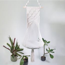 40*140CM Cotton Rope Cat Bed Furniture Hammock Manual Weave Tapestry Net Pocket Swing Nest Four Seasons Currency 40ls Q2