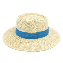 Summer Sea Beach Hat Men Women Hollow Grass Straw Cap Man Woman Flat Wide Brim Hats Sun Hat Fashion Travel Caps 2022 NEW 12colors