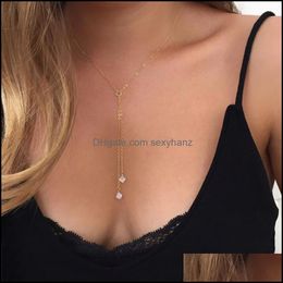 Pendant Necklaces & Pendants Jewellery Gold Sier Colour Chain Long Crystal Choker Necklace For Women Summer Chocker Drop Delivery 2021 Sjsyu