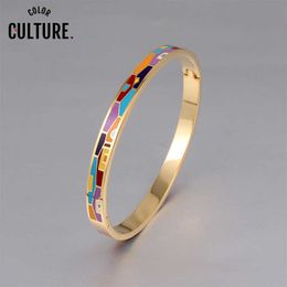 High-grade and Refined Colorful Bangles for Women Indian Style Stainless Steel Bangle Q0717