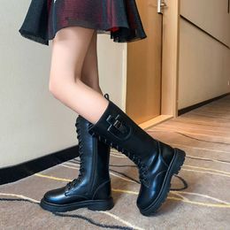 Girls high velvet boots children warm leather boots spring and autumn kids single boots princess fashion riding boot 210713