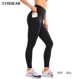 Yoga Pants With Pockets For Women Push Up Sport Leggings For Fitness Bodycon Solid Black Sportswear Workout Gym Clothes